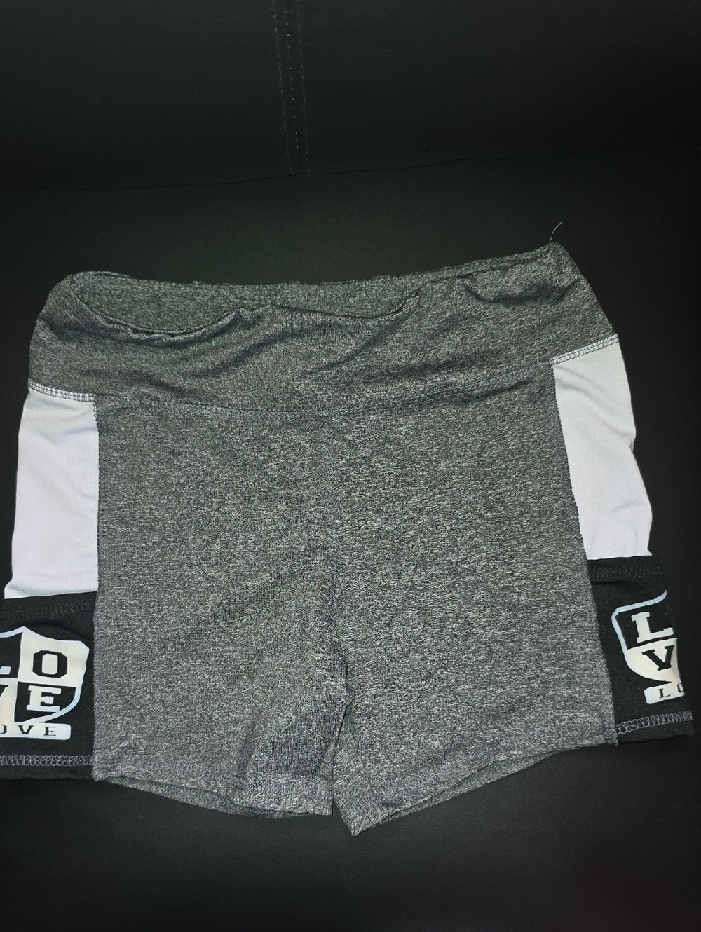 Women’s Gray Bike Shorts with White Side Panels